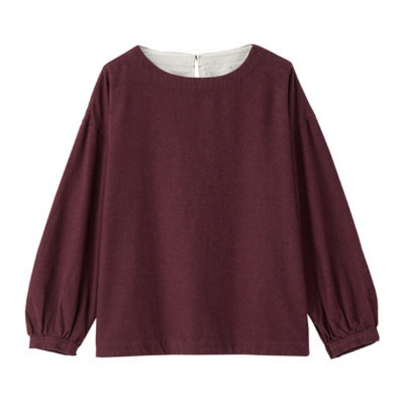 Muji Tops - Muji Oversized Flannel Blouse - Burgundy